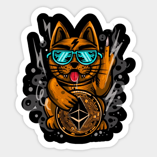 Lucky cat Sticker by Blunts